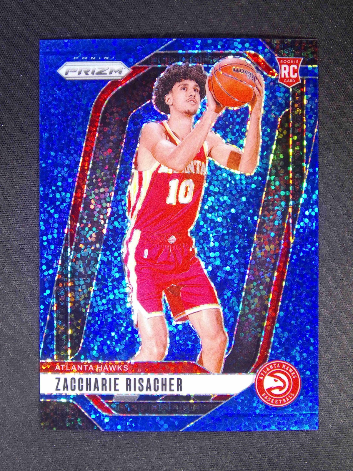 2024-25 Panini Prizm Zaccharie Risacher #265 RC Rookie Blue Sparkle /144