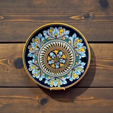 Deruta ITALIAN POTTERY 32 Cm 12.5 GEOMETRIC HAND PAINTED DIPINTO A MANO