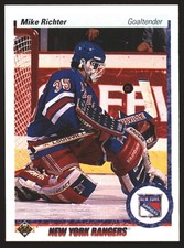 1990-91 Upper Deck #32 Mike Richter (Comic Ball Hologram)