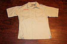 Boy Scouts of America BSA Youth Shirt Tan Large Plain No Patches Short Sleeve