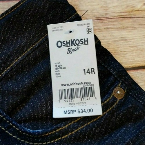 NWT OshKosh Boys Dark Denim Blue Jeans -Skinny 14R - Picture 5 of 7