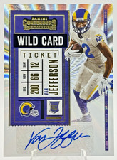 Van Jefferson 2020 Panini Contenders Wild Card Ticket Variation Rookie Auto #124. rookie card picture
