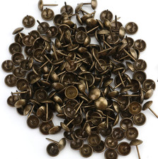 Kingrol 500PCS Upholstery Tacks Decorative Nailhead Trim, 7/16" Antique Brass Fu
