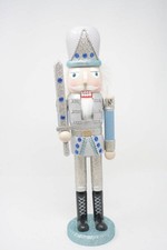 Kurt Adler Nutcracker Gray Silver Mint Glittered Christmas Nutcrackers NWOT -B