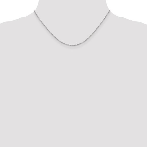 14K White Gold 1.3mm Heavy Baby Rope Chain Necklace 16" 1.89gm - Picture 4 of 4