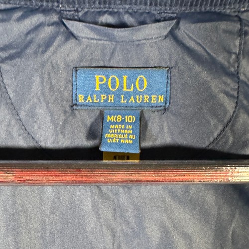 Ralph Lauren Jacket Girls M 8 10 Blue Quilted Water Resistant Barn Hooded - Picture 5 of 12