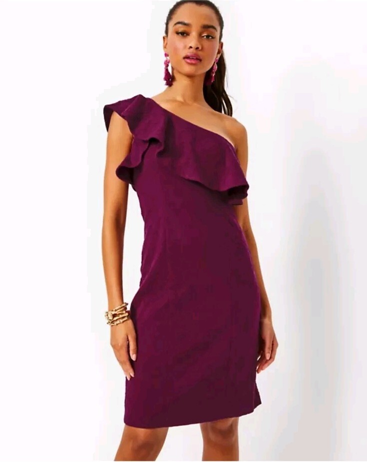 one shoulder holiday dress Velvet One-Shoulder Short Party Dress main image 0