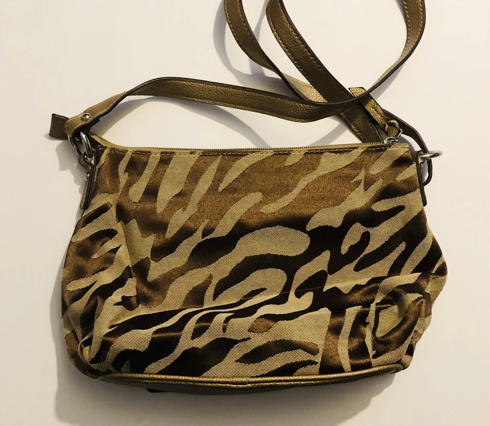 Dana Buchman Brown Zebra Striped Purse Crossbody Shoulder Bag 9724GS2D - Image 2 of 4