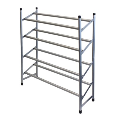 Vierstufig stapelbar Metall Familie Schuhgestell Aufbewahrung Organizer, grau