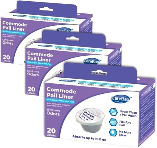 60 Disposable Commode Liners - Super Absorbent, Odor-Sealing Bags for Hygiene - Picture 3 of 12