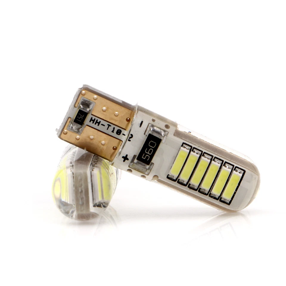 10Pcs T10 W5W 194 168 4014 12SMD Silica CANBUS ERROR FREE LED Light Bulbs 12V - Image 4 of 4