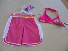 4Pc Zeroxposur Girl Swimwear Tie Dye Pink Bra/Short/Underwear Goggle 16- NWT 50