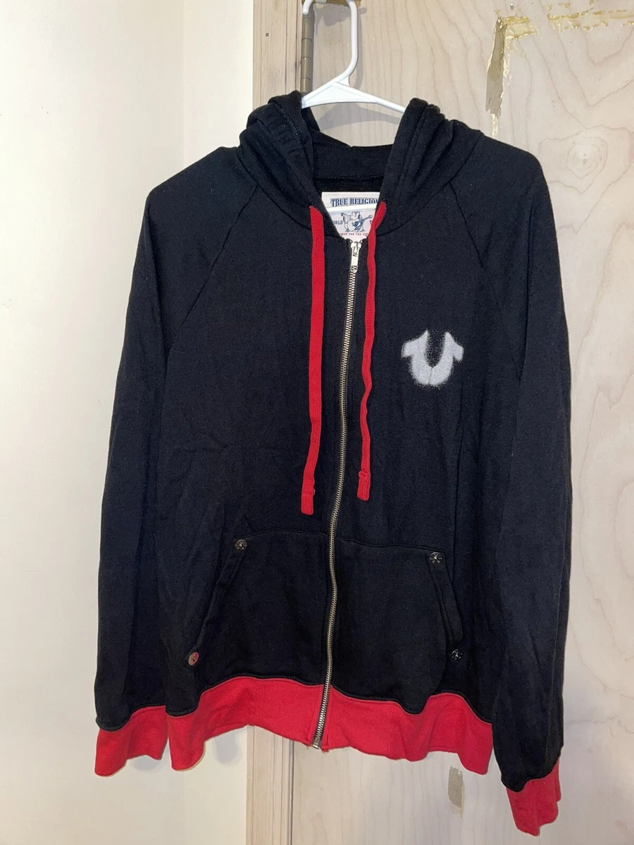 True religion hoodie black deals and red