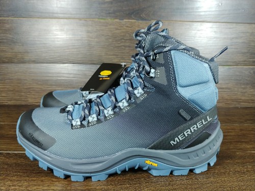 Merrell Women 11M FlexConnect High Waterproof Hiking Boot Blue Vibram Shoes - Picture 3 of 4