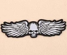 Skull Wing Biker Patch Embroidered Iron Sew On Patch 8in Badge B144