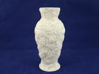 BUD VASE 5  tall  Porcelain  Embossed RosesGold Trim