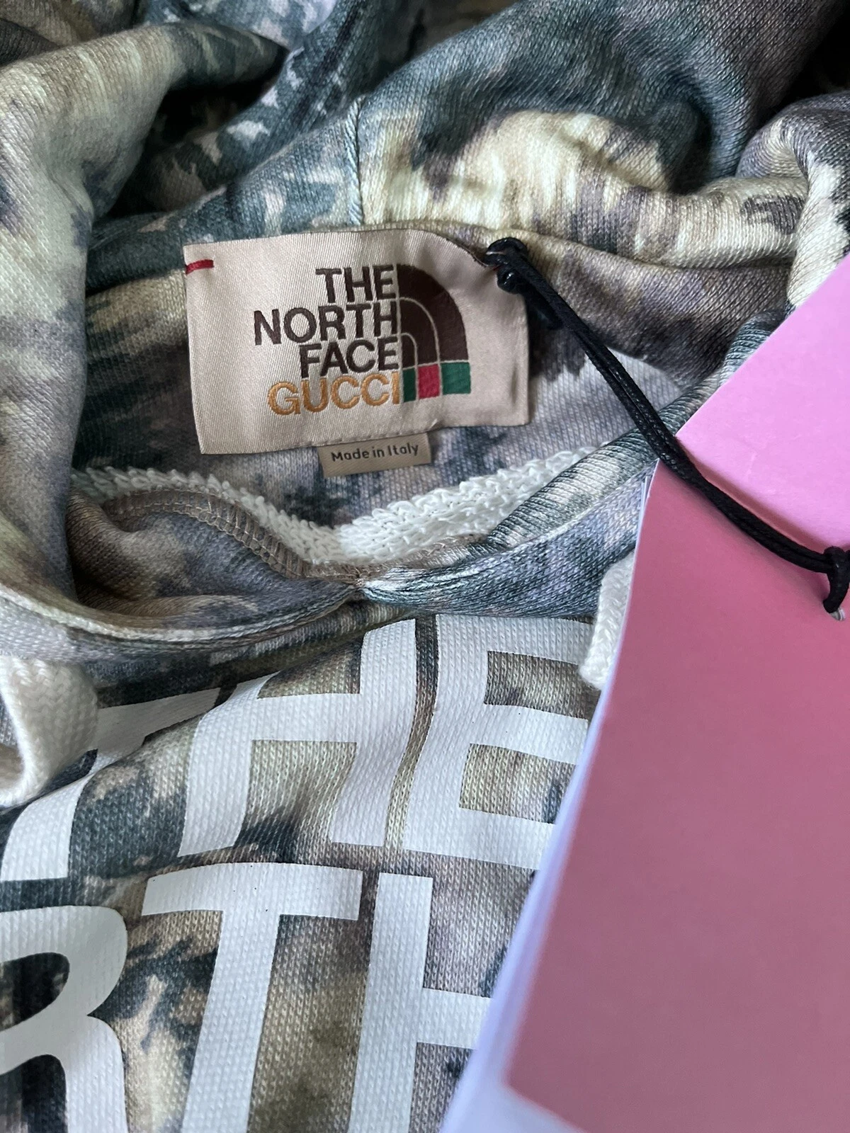 Felpa Gucci x The North Face con cappuccio stampa foresta uomo taglia S