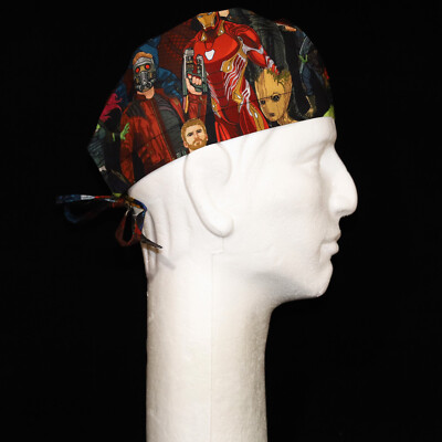 Marvel DC Comics Colorful Characters All Over on Theme Scrub Hat