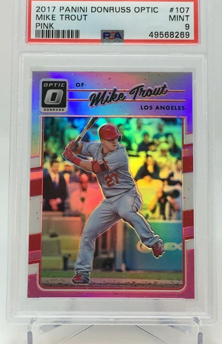 2017 Panini Donruss Optic #107 Mike Trout PINK HOLO  PSA 9