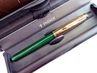 GREEN PARKER INSIGNIA CUSTOM 22K GOLD PLATED CAP ROLLERBALL PEN CASE 1990'S USA — photo 6