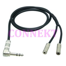 6.35mm stereo TRS plug 90  to 2x 3.5mm jack mono TS Ni signal Y Cable L-4E6S