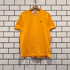 COMME DES GARCONS CDG PLAY SMALL RED HEART TEE YELLOW AZ-T314-051-2