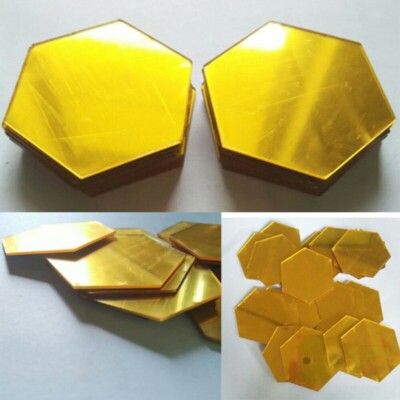 24 X Gold Hexagon-Spiegel Spiegelfliesen Für Wandspiegel Selbstklebend Aufkleber