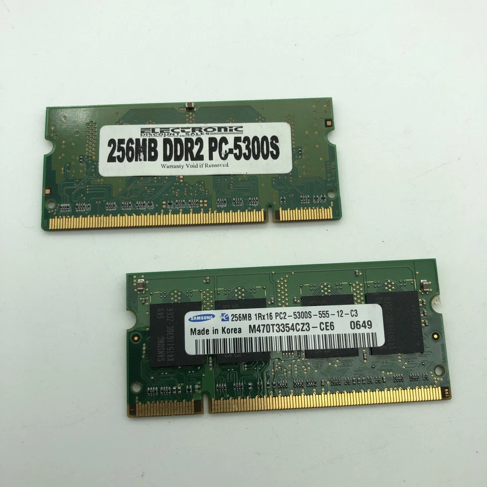 256 MB PC2-5300s DDR2 667Mhz SoDimm Dell Acer Sony HP Compaq Notebook RAM Memoria Foto 3 de 4
