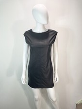 BCBG Maxazria Karlee Black Mini Dress Size XXS Shoulder Zipper Grunge Minimalist