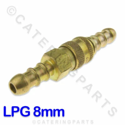 LP LPG PROPANE QUICK RELEASE COUPLING FOR JOINING 8MM BORE ORANGE GAS HOSE