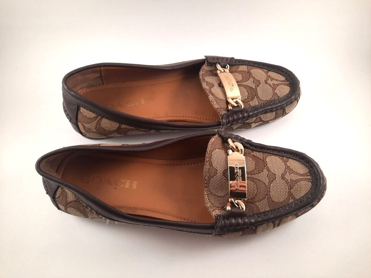 Brown Coach Moccasin Shoes Coach Men's Leather M D US Mott Driver