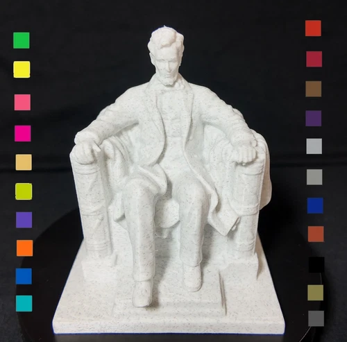 ABRAHAM LINCOLN MEMORIAL STATUE ROCK FIGURINE SCULPTURE ART CIVIL WAR 3D PRINTED