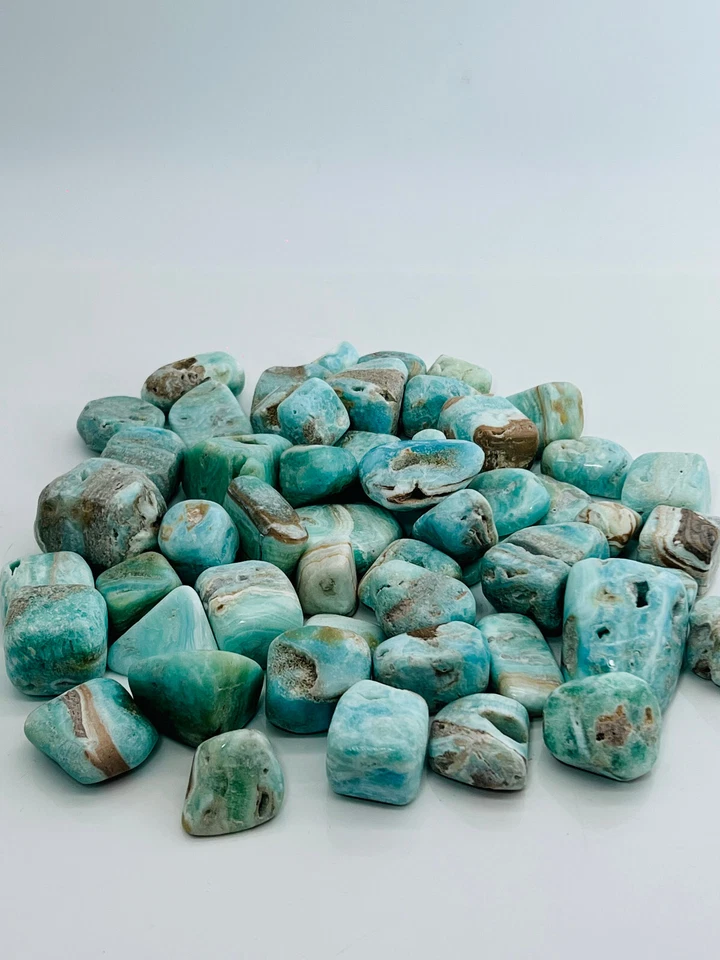 Blau Aragonit Trommelsteine 1kg Qualität Naturstein Heilstein Edelsteine 20-40mm - Bild 3 von 4