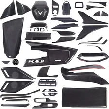 Fits 2020-2025 Corvette C8 Real Dry Carbon Fiber Interior Dash Trim Cover Set US