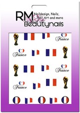 Nagel Sticker Fussball EM WM Ball Flagge Pokal Frankreich Nailwrap Nageldesign