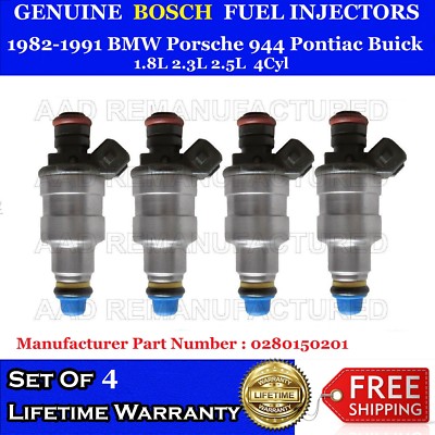 SET OF 4 *Best Upgrade* Fuel Injectors For Porsche 944 BMW Buick  #0280150201