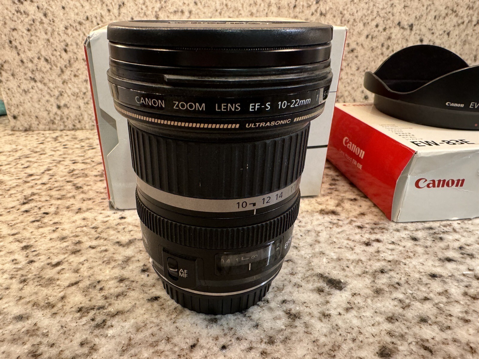 Canon EFS 1022mm f/3.54.5 USM Lens w/ Genuine Canon Hood And Hoya UV