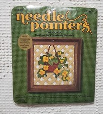 Vtg Needle Pointers Kit Begonia New Old Stock Sunset Design 70s Hanging Bssket