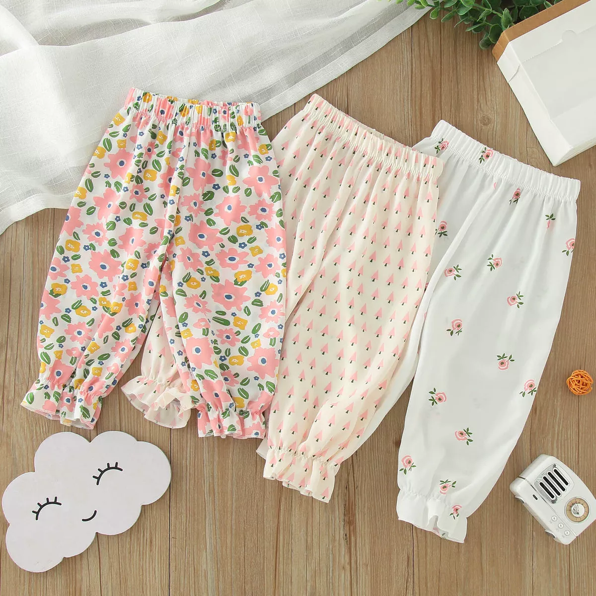 New Summer Girls Pants Floral Pattern Pants For Girls Casual Style Children  Trousers Teenage Children's Clothes 6 8 10 12 14 Y - AliExpress