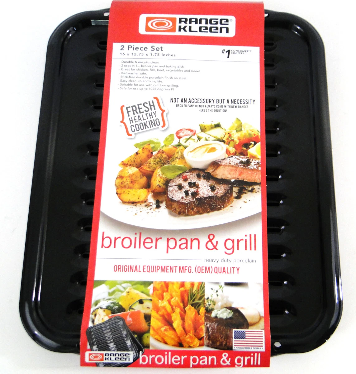 Porcelain Broiler Pan Set, Non-Stick