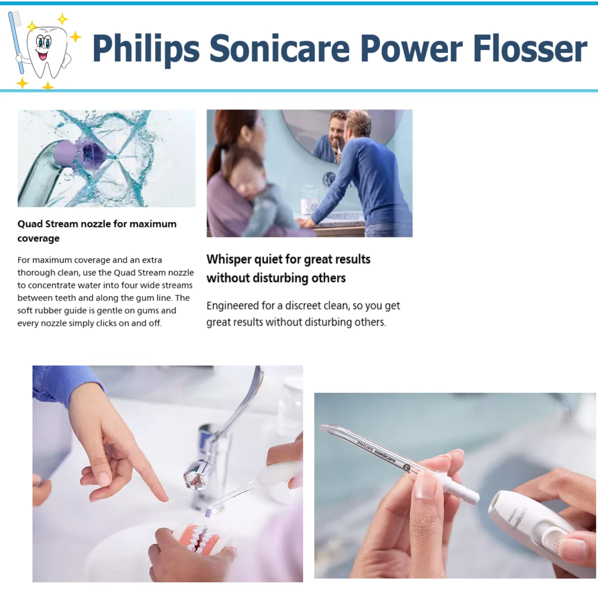 Philips Sonicare Power Flosser 7000, HX3911 White HX3911/30, 55 OFF