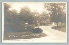 Mount Olive Cemetery DUNNING CHICAGO Illinois RPPC Antique Photo Postcard 1910s