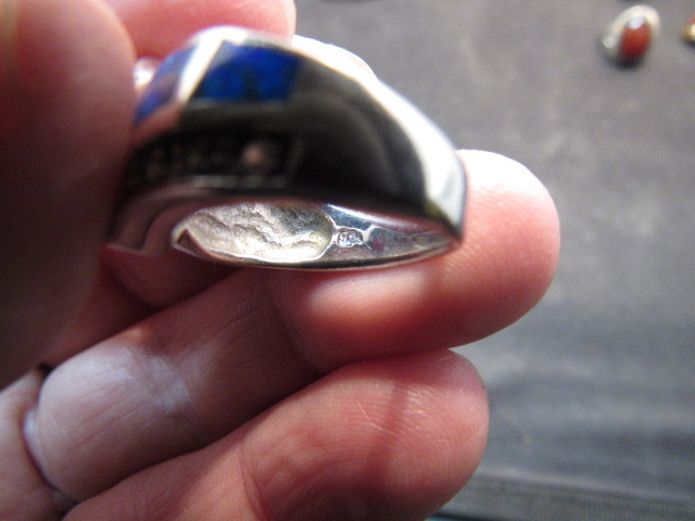 Sterling  Silver opal    Amethyst Ring - image 4