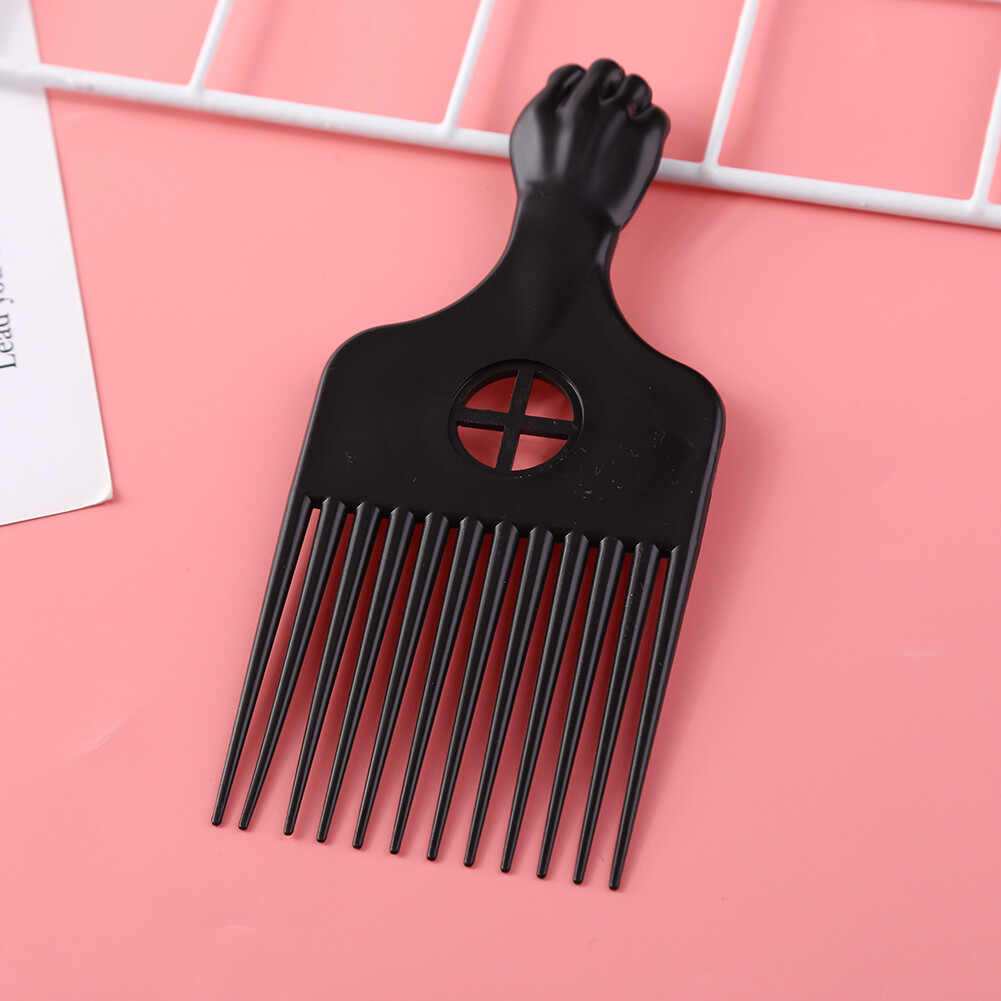 Wide Teeth Metal Comb Hair Pick Hairbrush Curly Hair Comb (Plastic