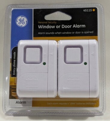 GE 45115 Personal Security Window/Door Alarm, 2-Pack, Battery Operated