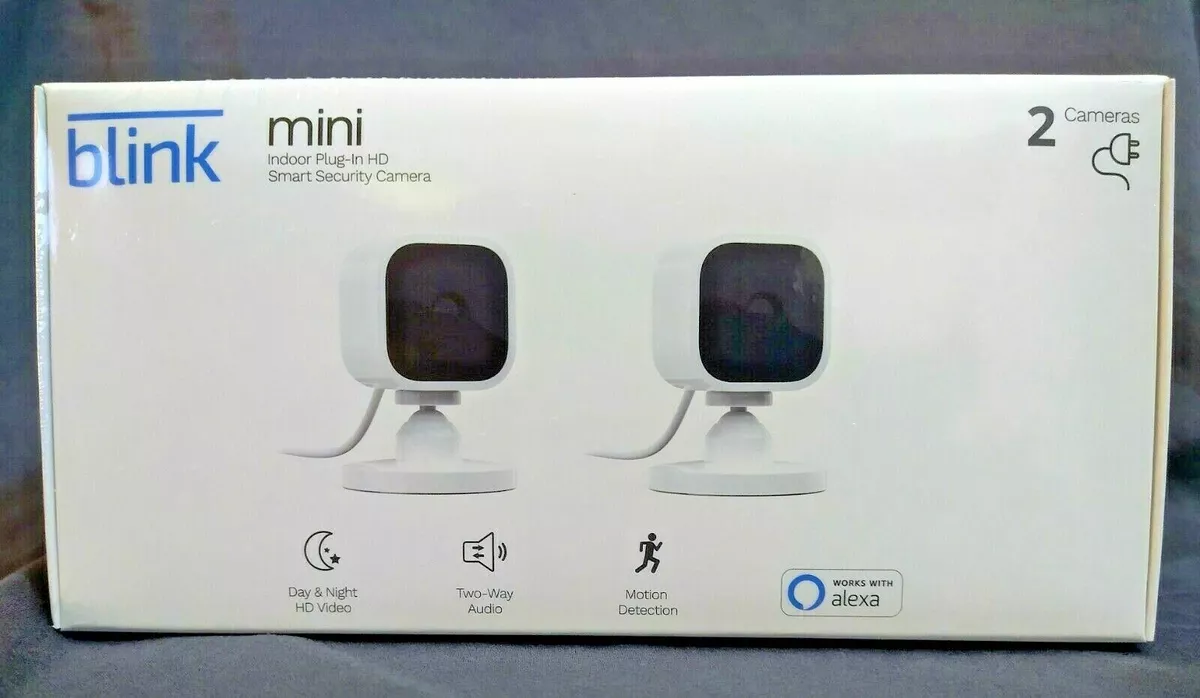 Blink Mini Indoor 1080p Wireless Security Camera (2-Pack) White B07X27VK3D  - Best Buy