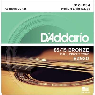 D'Addario EZ920 85/15 Bronze mittelleichte Akustikgitarrensaiten 12-54