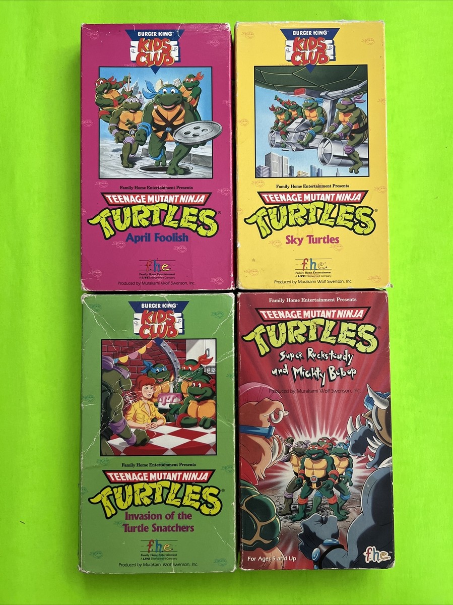 Teenage Mutant Ninja Turtles VHS Burger King Kids Club Set