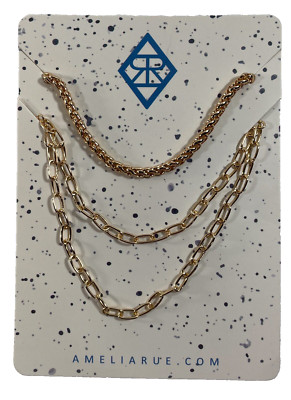 AMELIA RUE Multi Strand Layering Necklace Set 13.5  + 6.5  16  + Extenders