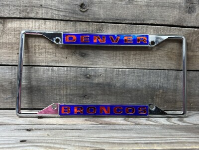 NFL Denver Broncos License Plate Frame Metal Orange Used